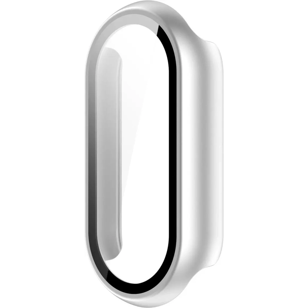 Etui ze szkłem do zegarka Bizon Case+Glass Watch do Xiaomi Smart Band 10 srebrne