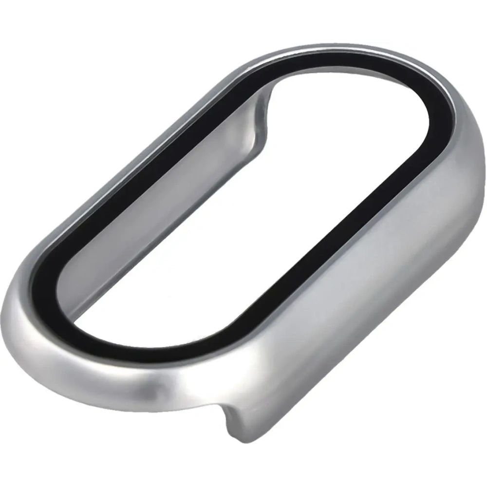 Etui ze szkłem do zegarka Bizon Case+Glass Watch do Xiaomi Smart Band 10 srebrne