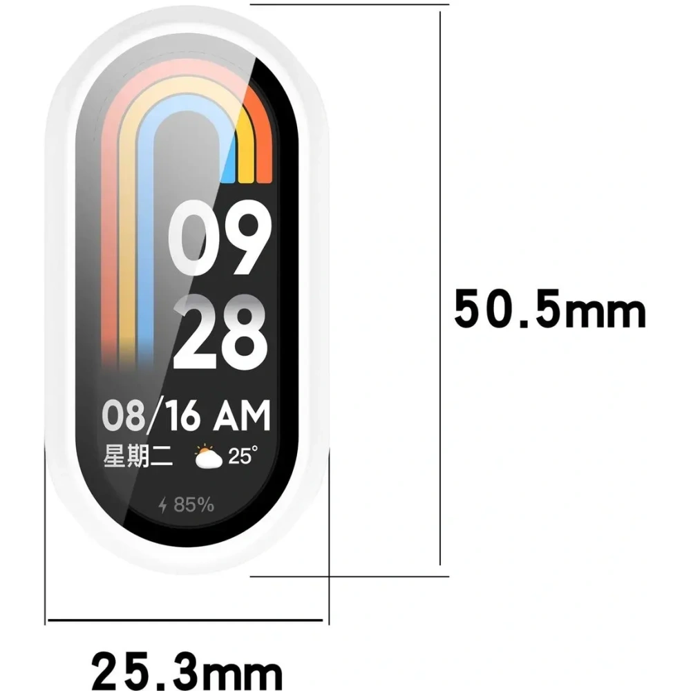 Etui ze szkłem do zegarka Bizon Case+Glass Watch do Xiaomi Smart Band 10 białe