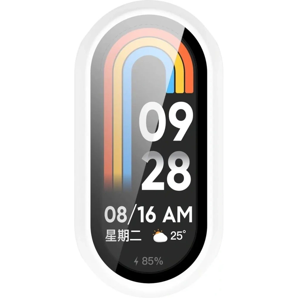 Etui ze szkłem do zegarka Bizon Case+Glass Watch do Xiaomi Smart Band 10 białe