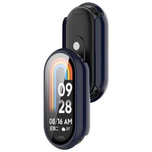 Etui ze szkłem do zegarka Bizon Case+Glass Watch do Xiaomi Smart Band 10 niebieskie