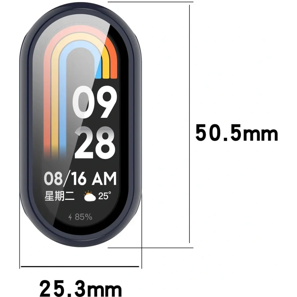 Etui ze szkłem do zegarka Bizon Case+Glass Watch do Xiaomi Smart Band 10 niebieskie