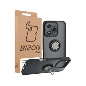 Etui z uchwytem na palec Bizon Case Hybrid Ring do Honor 400 Lite przydymione z czarną ramką