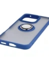 Etui z uchwytem na palec Bizon Case Hybrid Ring do Honor 400 Lite przydymione z granatową ramką