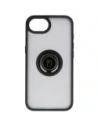 Etui z uchwytem na palec Bizon Case Hybrid Ring do Apple iPhone 16e przydymione z czarną ramką
