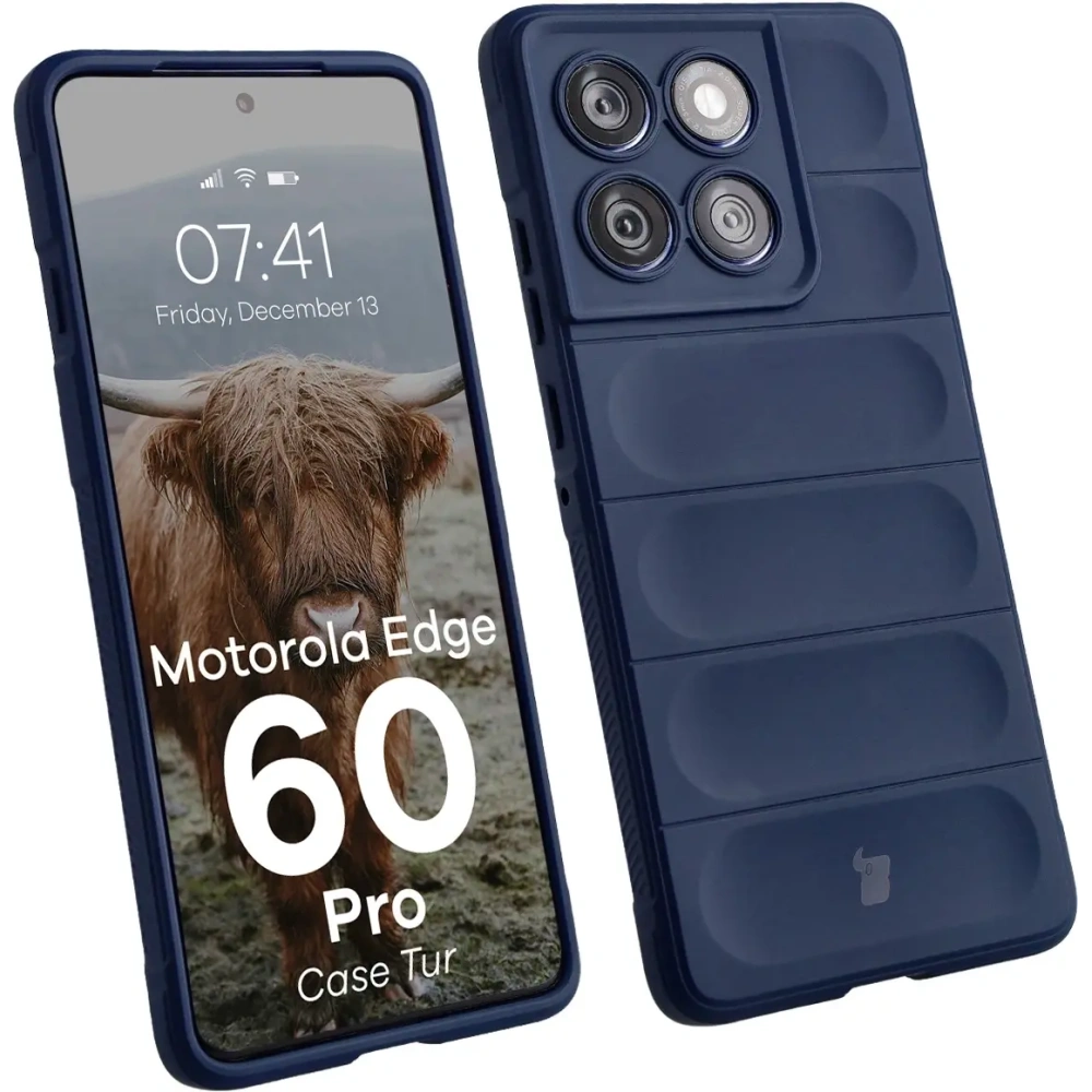 Pancerne etui Bizon Case Tur do Motorola Edge 60 Pro granatowe