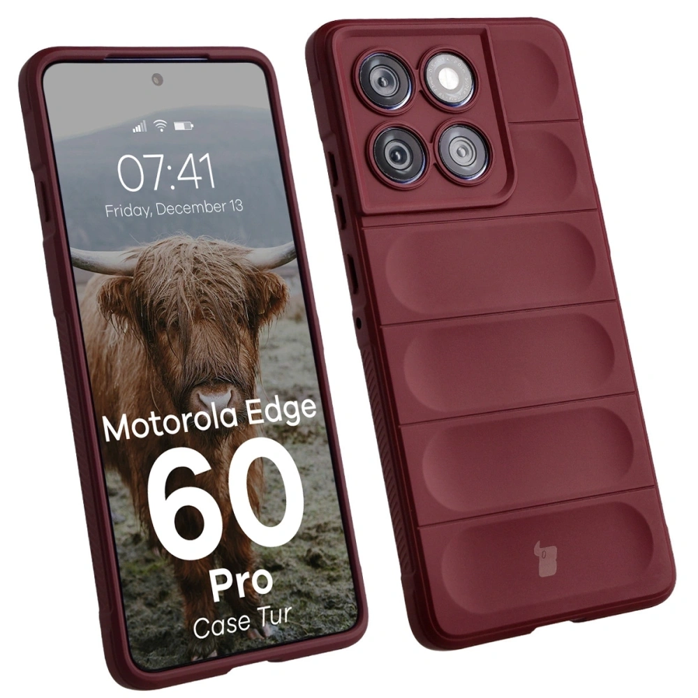 Pancerne etui Bizon Case Tur do Motorola Edge 60 Pro burgundowe
