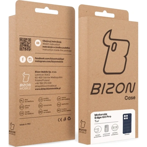 Pancerne etui Bizon Case Tur do Motorola Edge 60 Pro granatowe