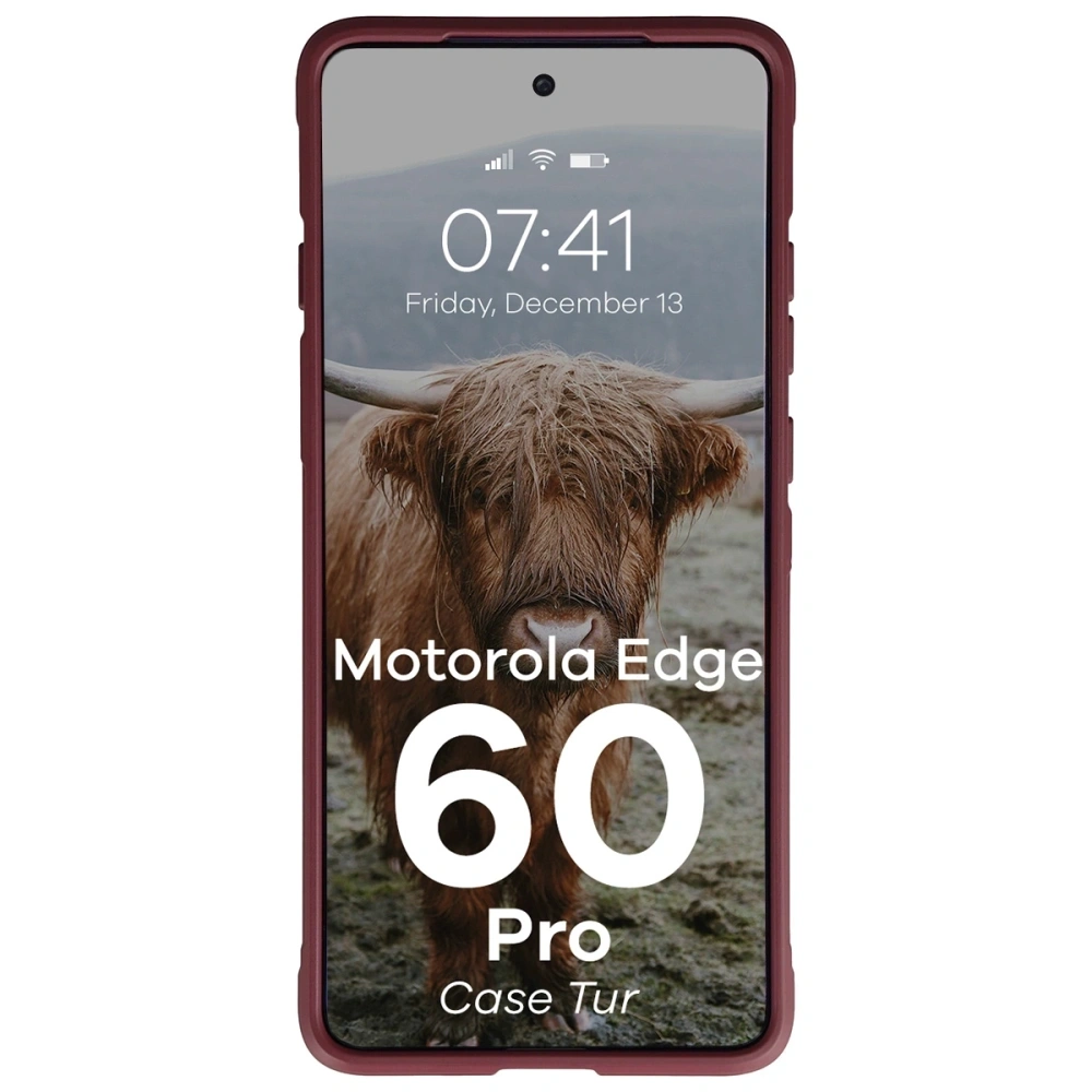 Pancerne etui Bizon Case Tur do Motorola Edge 60 Pro burgundowe