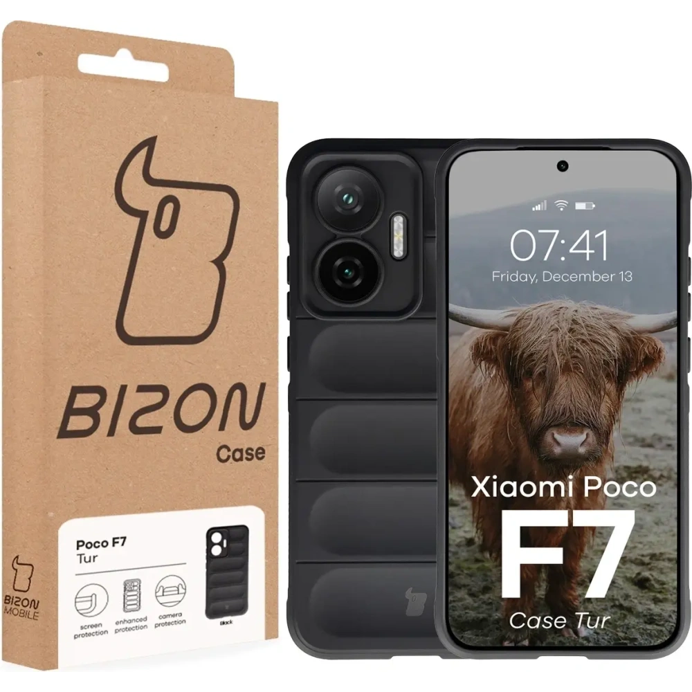 Pancerne etui Bizon Case Tur do Xiaomi POCO F7 czarne