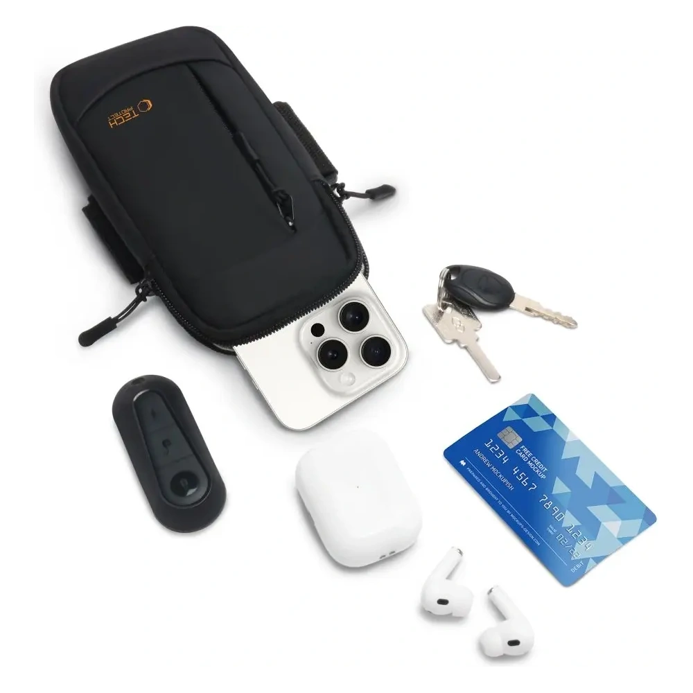 Pokrowiec na ramię Tech-Protect M6 Universal Sport Armband Black/orange