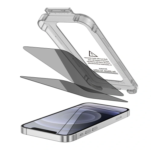 Szkło prywatyzujące Tech-Protect Quick Set Spy+ do Apple iPhone 12 / 12 Pro Privacy [2 PACK]