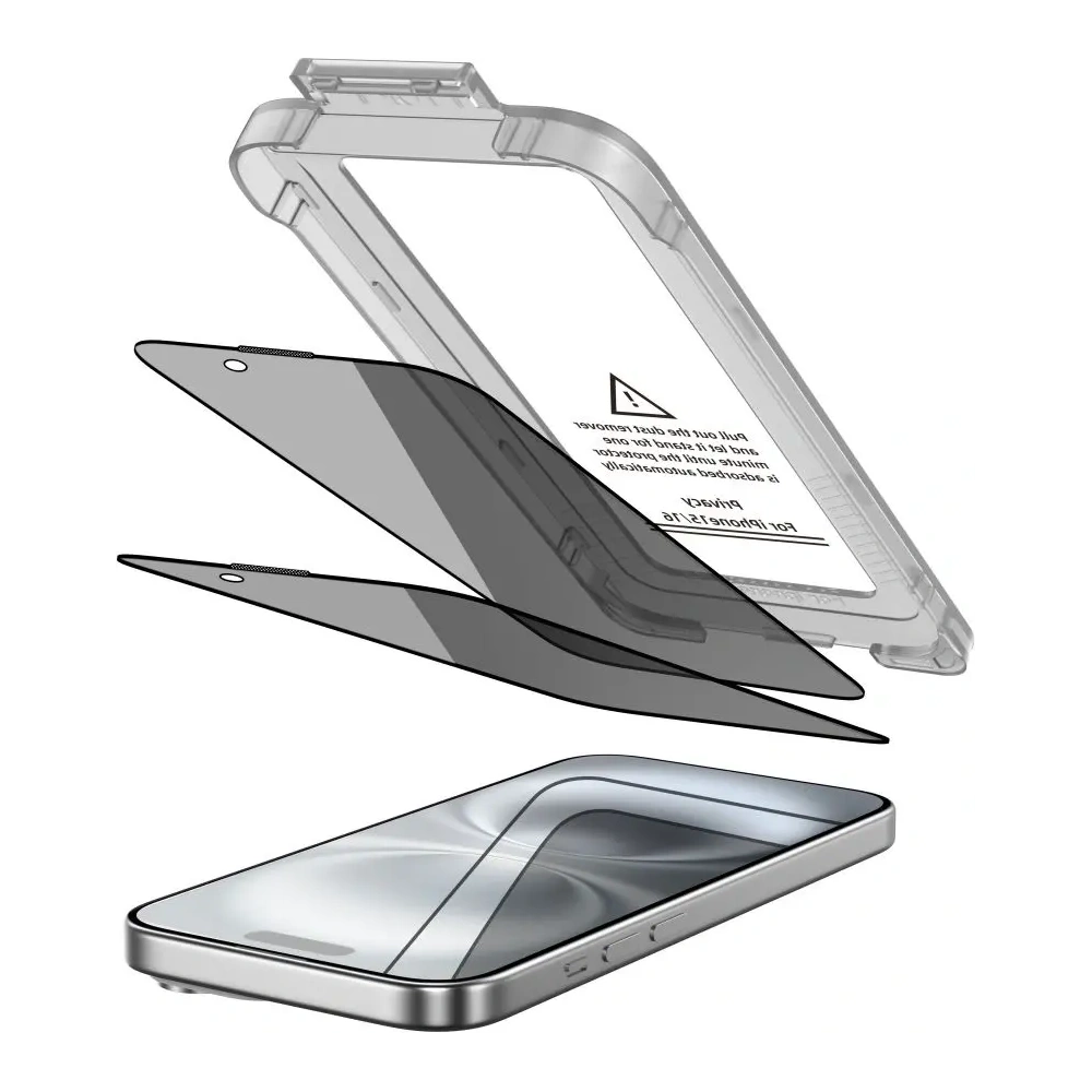 Szkło prywatyzujące Tech-Protect Quick Set Spy+ do Apple iPhone 15 / 16 Privacy [2 PACK]