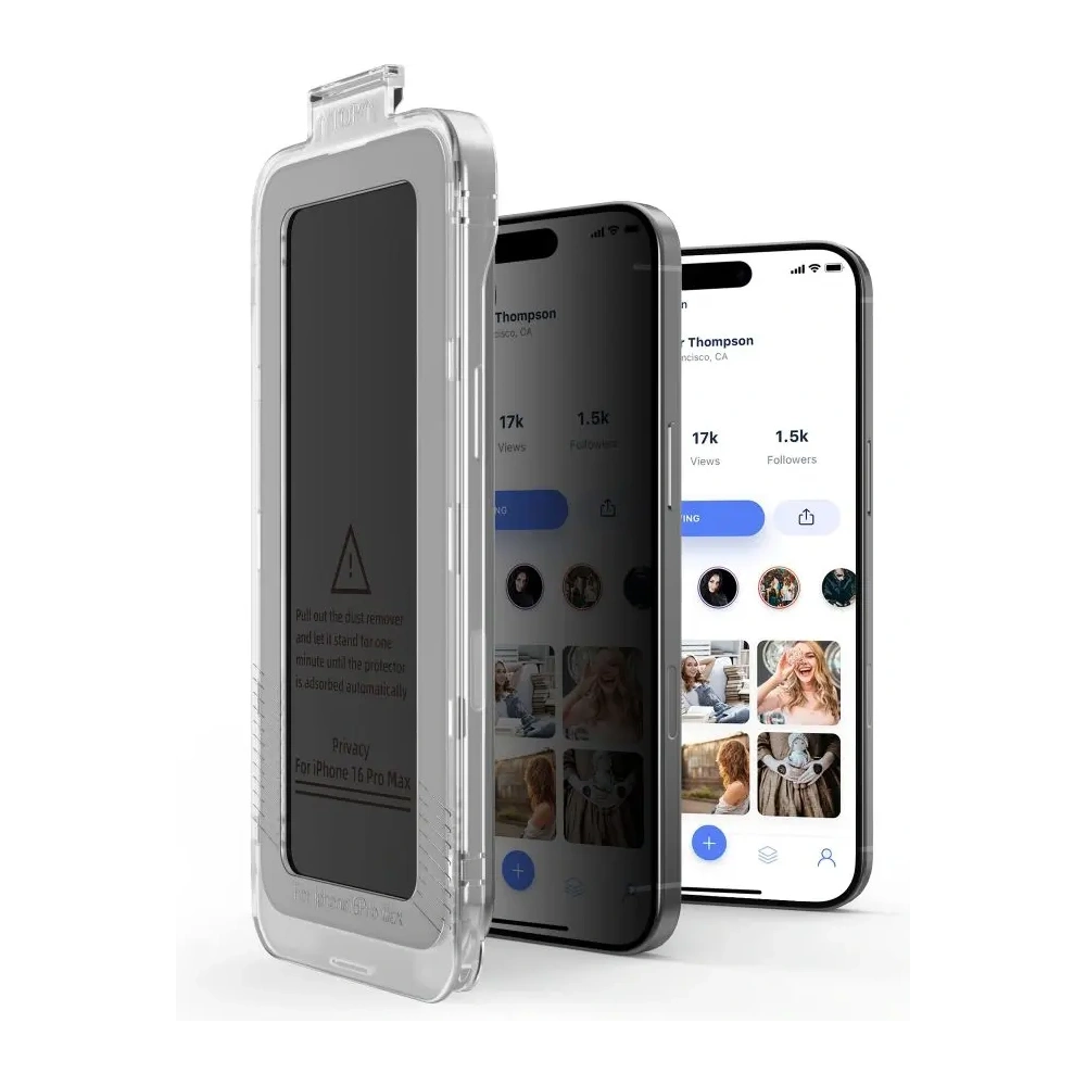Szkło prywatyzujące Tech-Protect Quick Set Spy+ do Apple iPhone 15 / 16 Privacy [2 PACK]