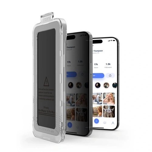 Szkło prywatyzujące Tech-Protect Quick Set Spy+ do Apple iPhone 16 Pro Max Privacy [2 PACK]