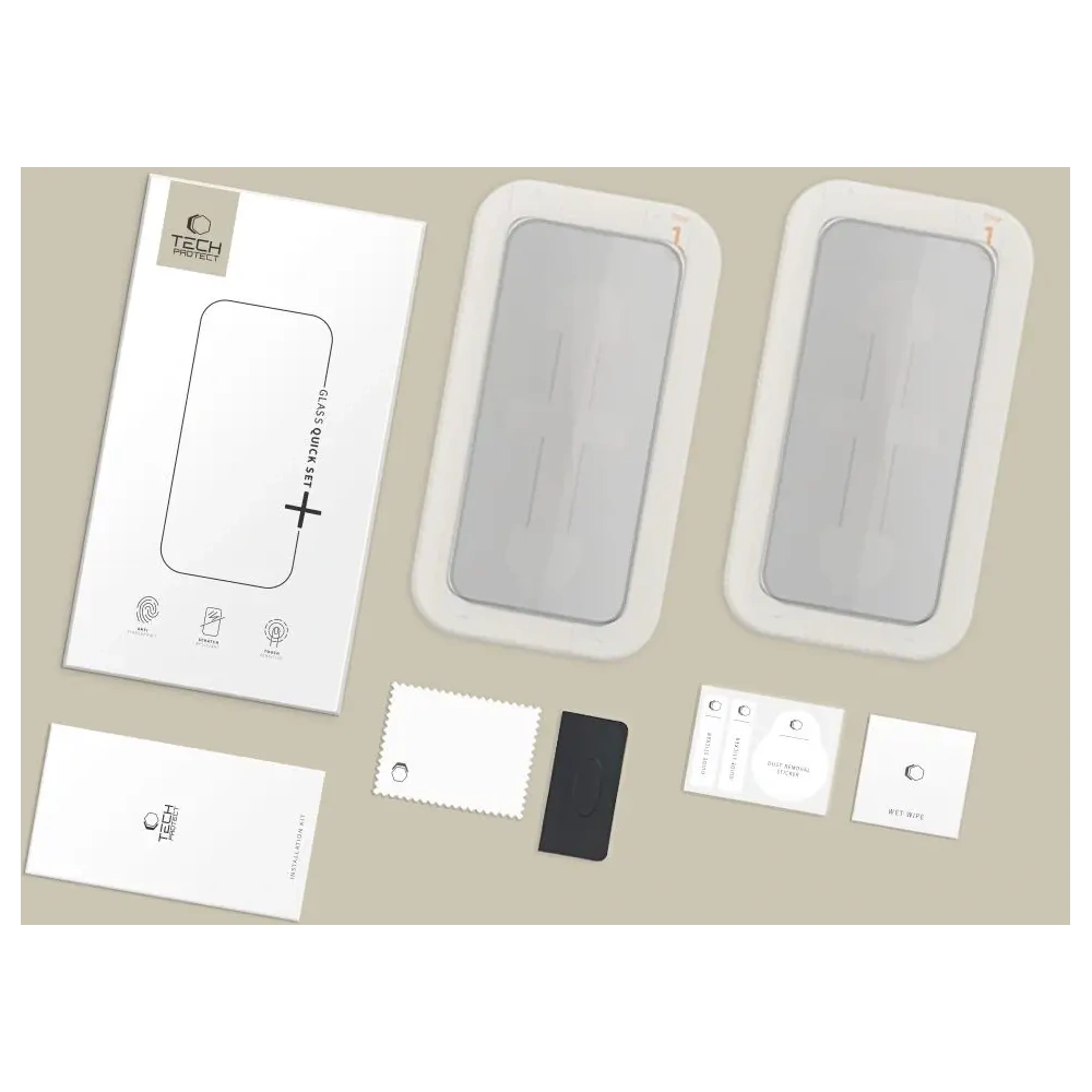Szkło prywatyzujące Tech-Protect Quick Set Spy+ do Apple iPhone 16 Pro Max Privacy [2 PACK]