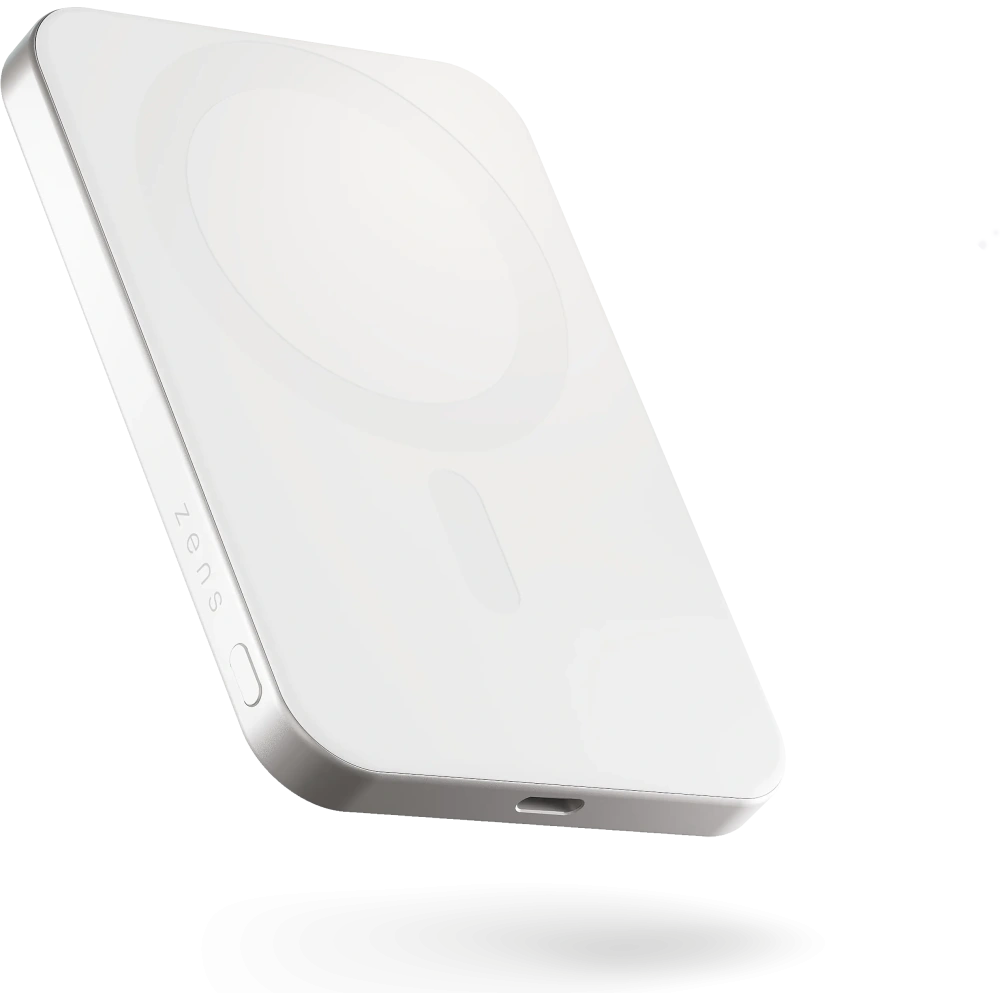 Powerbank magnetyczny ZENS Slim Qi2 Aluminium Powerbank 5000 mAh MagSafe / Qi2 (white)