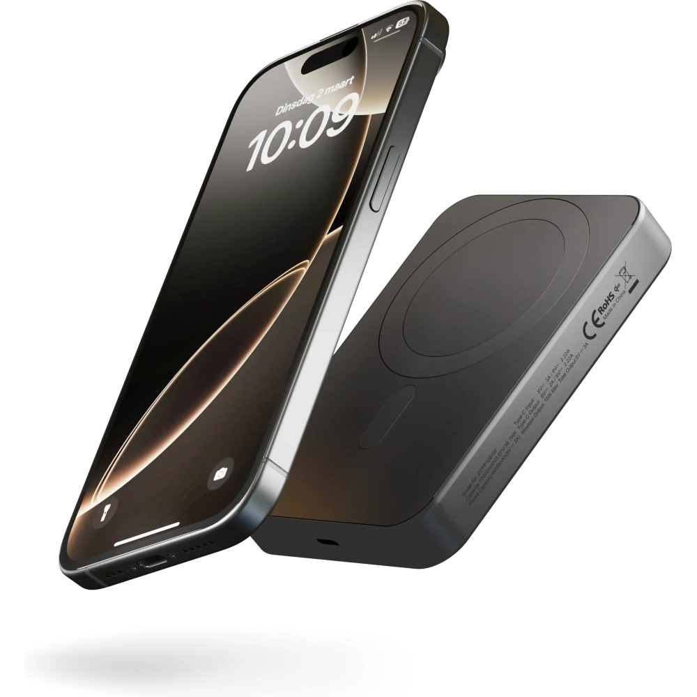 Powerbank magnetyczny ZENS Slim Qi2 Aluminium Powerbank 10000 mAh MagSafe / Qi2 (black)