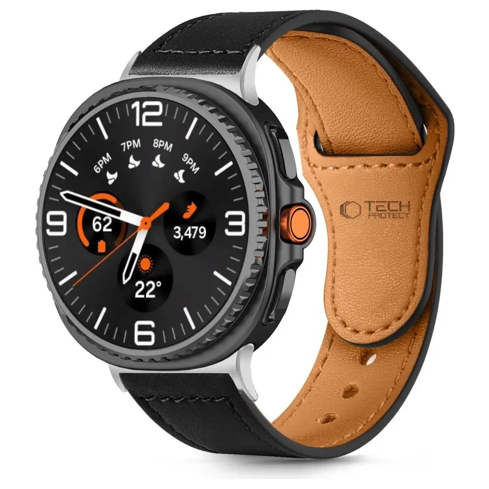 Pasek Tech-Protect Leatherfit do Samsung Galaxy Watch 8 / Classic 40/44/46mm Black