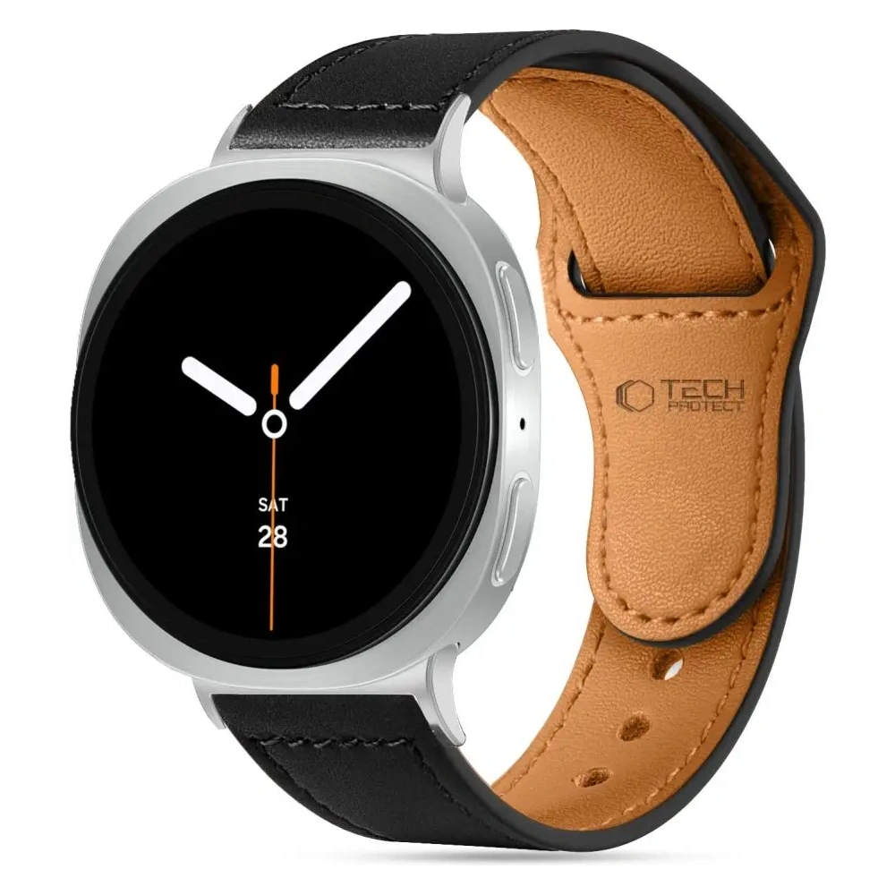 Pasek Tech-Protect Leatherfit do Samsung Galaxy Watch 8 / Classic 40/44/46mm Black