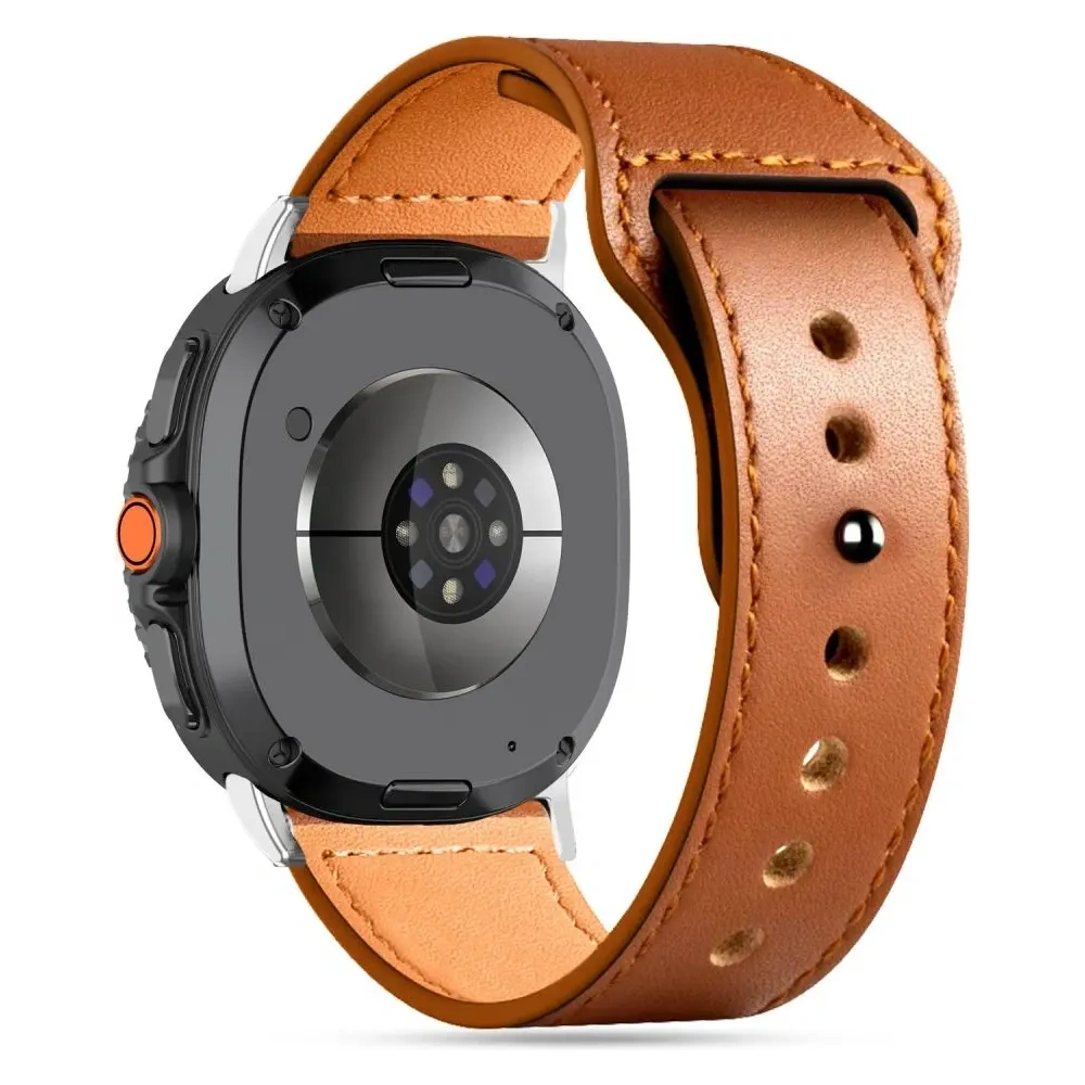 Pasek Tech-Protect Leatherfit do Samsung Galaxy Watch 8 / Classic 40/44/46mm Brown