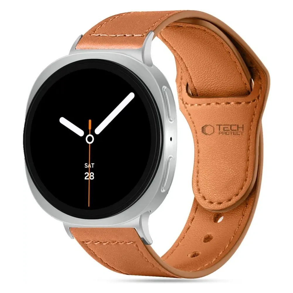 Pasek Tech-Protect Leatherfit do Samsung Galaxy Watch 8 / Classic 40/44/46mm Brown