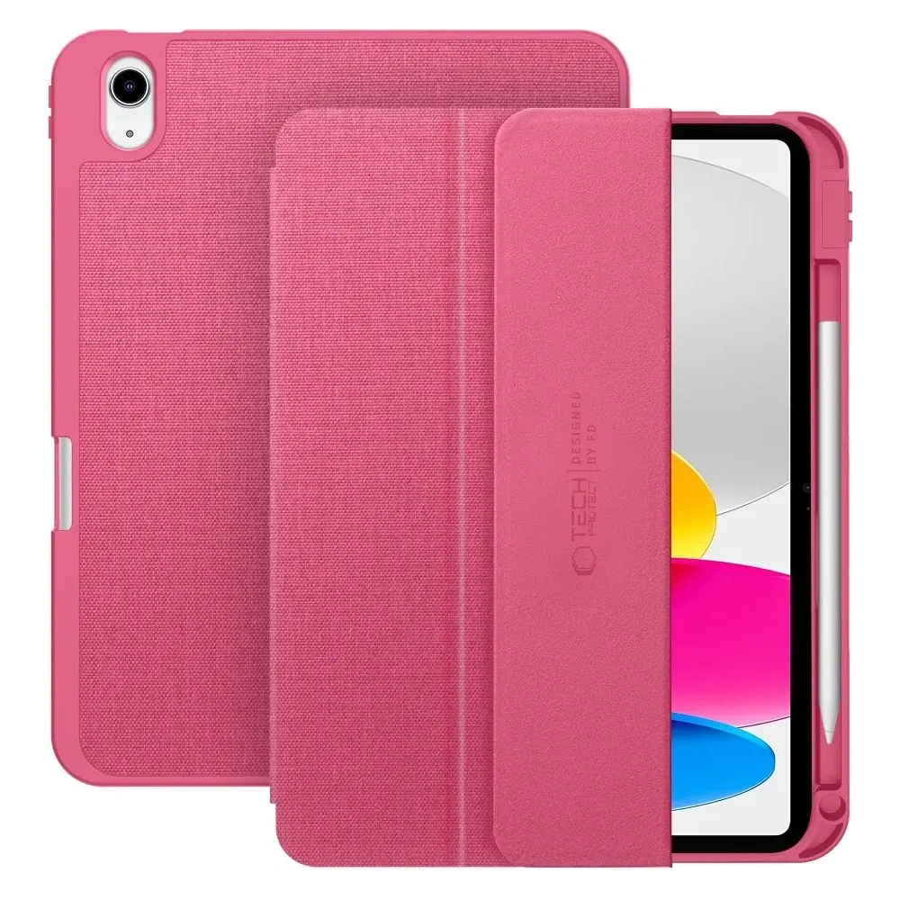 Etui Tech-Protect SmartCase Pen Canvas do Apple iPad 10.9" 2022 / 11" 2025 Magenta Bloom