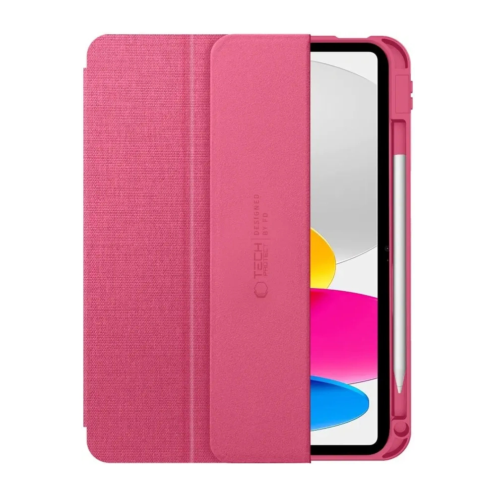 Etui Tech-Protect SmartCase Pen Canvas do Apple iPad 10.9" 2022 / 11" 2025 Magenta Bloom
