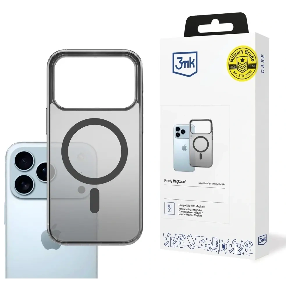 Etui 3MK Frosty MagCase do Apple iPhone 17 Pro Max czarny