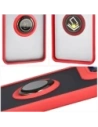 Etui z uchwytem na palec Bizon Case Hybrid Ring do Motorola Edge 60 Fusion / 60 przydymione z czerwoną ramką