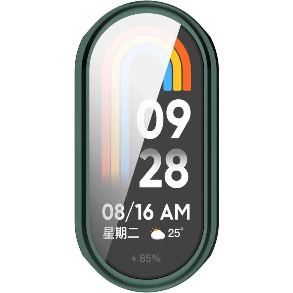 Etui z osłoną ekranu Bizon Case Watch Felipe do Xiaomi Smart Band 10 zielone