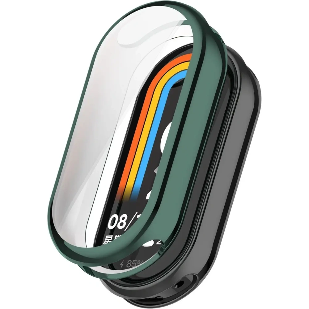 Etui z osłoną ekranu Bizon Case Watch Felipe do Xiaomi Smart Band 10 zielone