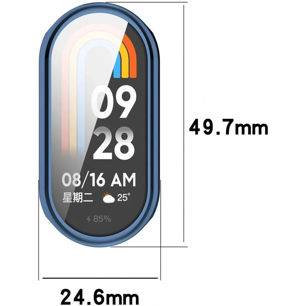 Etui z osłoną ekranu Bizon Case Watch Felipe do Xiaomi Smart Band 10 niebieskie