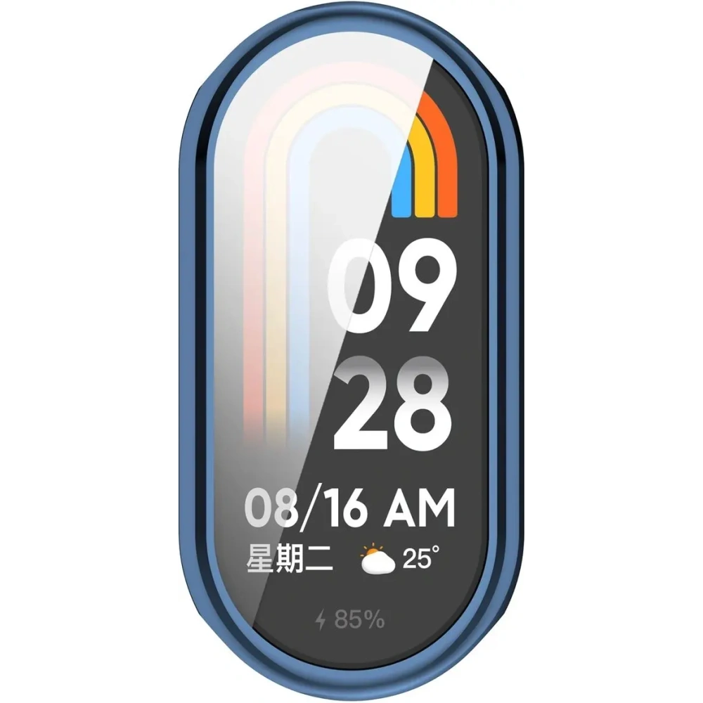 Etui z osłoną ekranu Bizon Case Watch Felipe do Xiaomi Smart Band 10 niebieskie