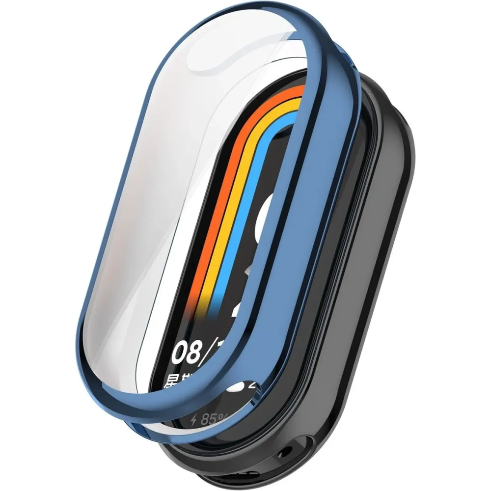 Etui z osłoną ekranu Bizon Case Watch Felipe do Xiaomi Smart Band 10 niebieskie