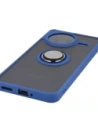 Etui z uchwytem na palec Bizon Case Hybrid Ring do Xiaomi POCO F7 Pro przydymione z granatową ramką