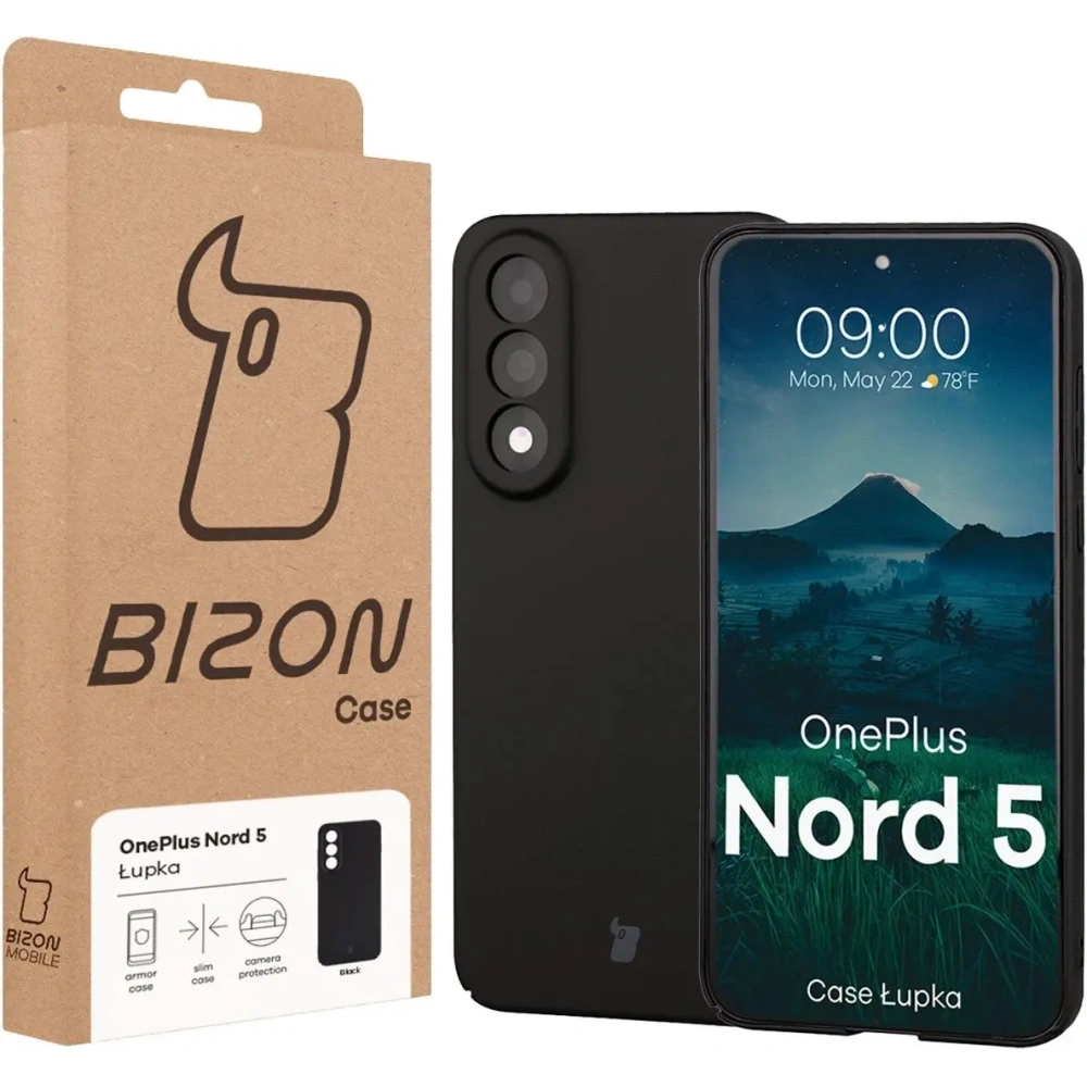 Etui Bizon Case Łupka do OnePlus Nord 5 czarne