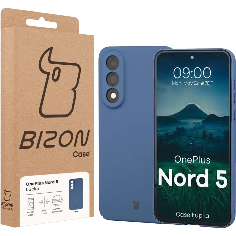 Etui Bizon Case Łupka do OnePlus Nord 5 niebieskie