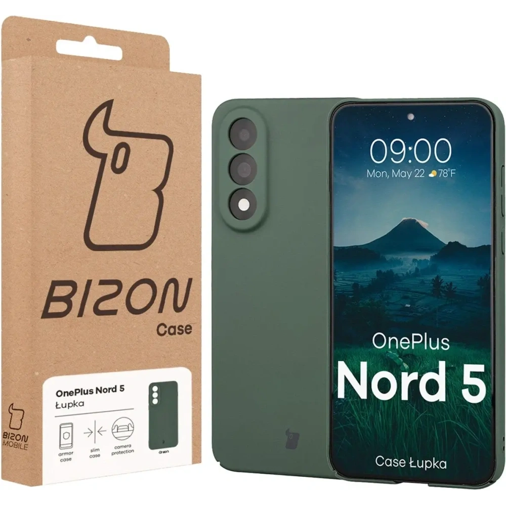 Etui Bizon Case Łupka do OnePlus Nord 5 zielone