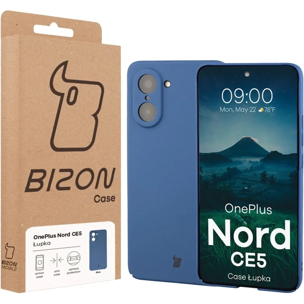 Etui Bizon Case Łupka do OnePlus Nord CE5 5G niebieskie