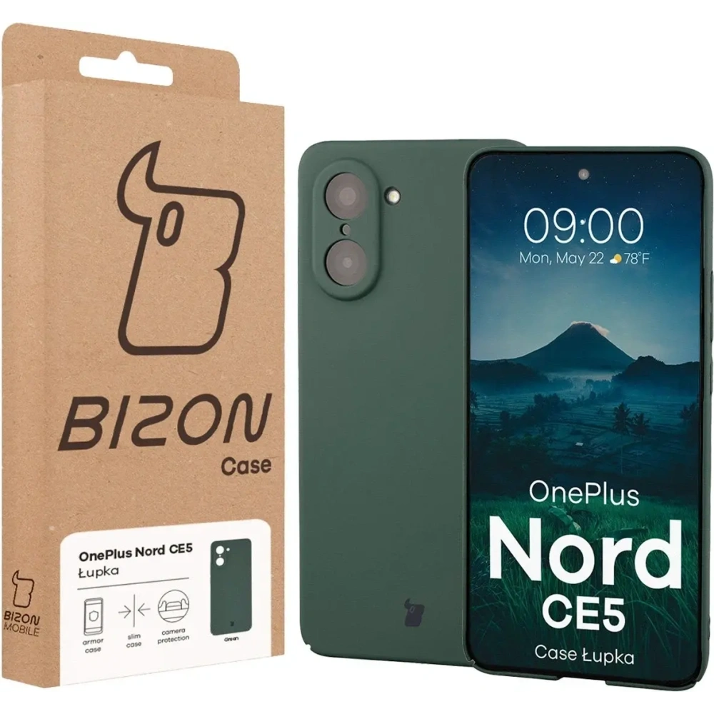 Etui Bizon Case Łupka do OnePlus Nord CE5 5G zielone