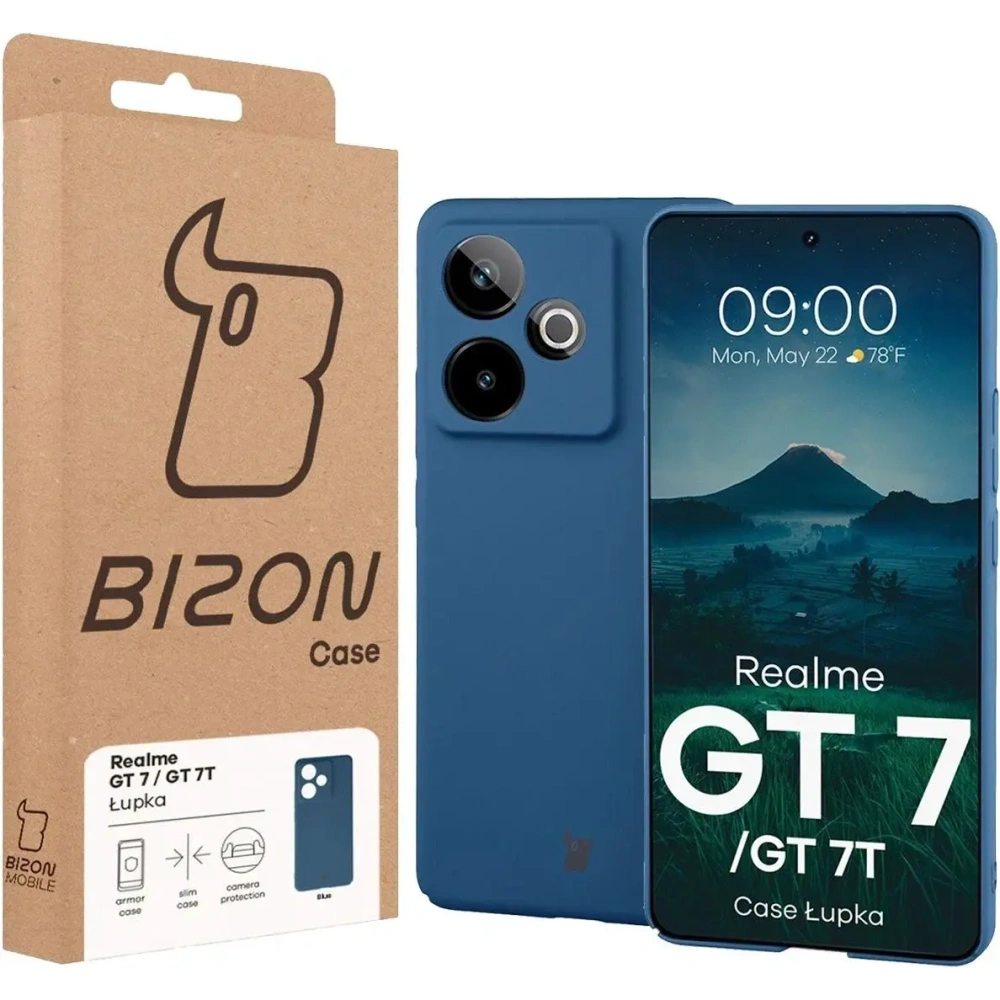 Etui Bizon Case Łupka do Realme GT 7 / 7T niebieskie