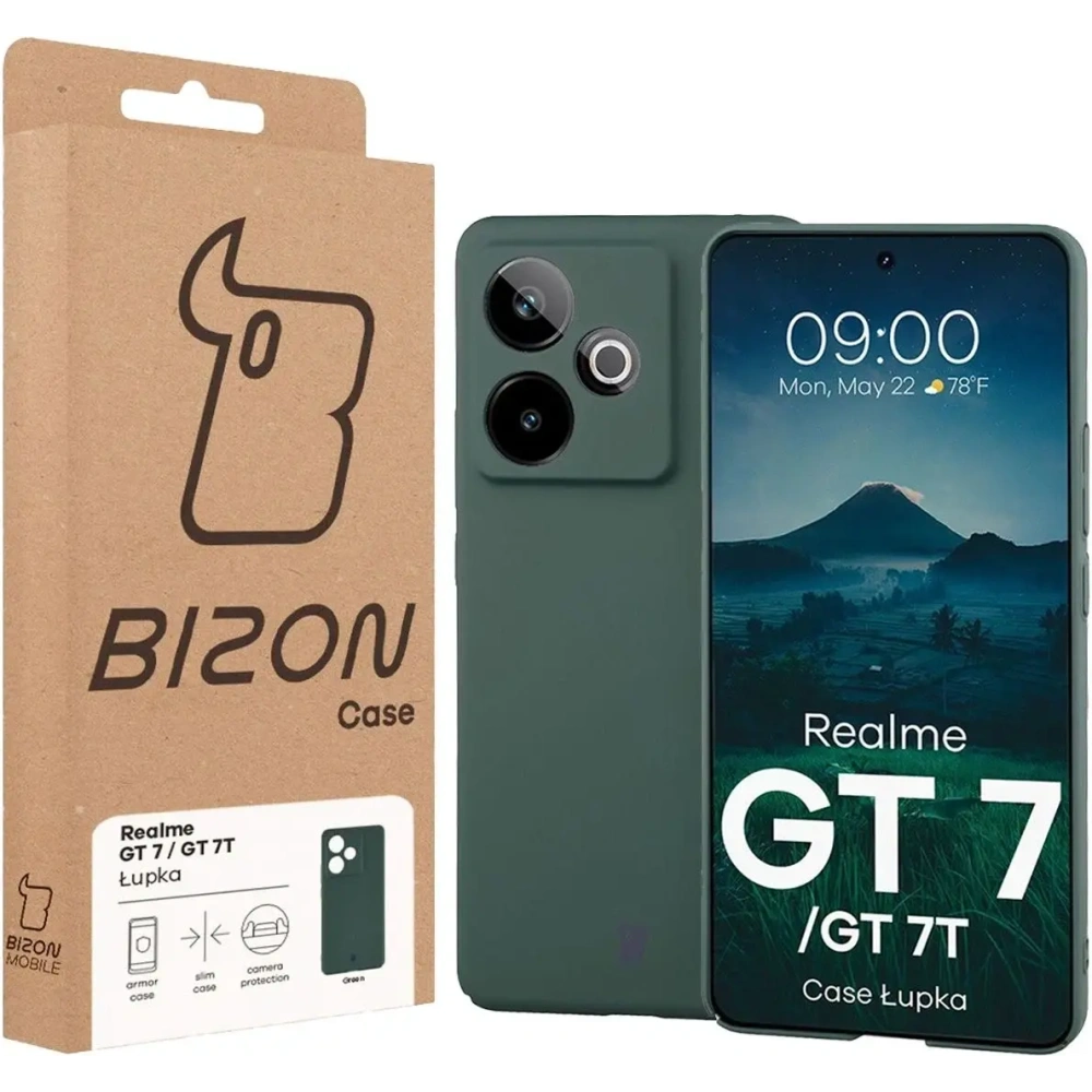 Etui Bizon Case Łupka do Realme GT 7 / 7T zielone