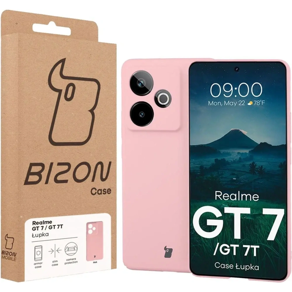 Etui Bizon Case Łupka do Realme GT 7 / 7T różowe