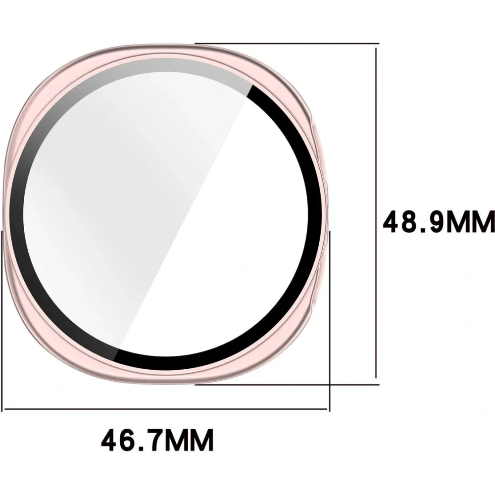 Etui ze szkłem do zegarka Bizon Case+Glass Watch do Samsung Galaxy Watch 8 44mm satynowe różowe