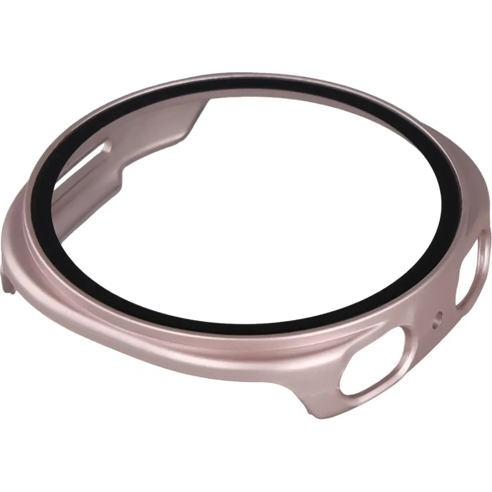 Etui ze szkłem do zegarka Bizon Case+Glass Watch do Samsung Galaxy Watch 8 44mm satynowe różowe