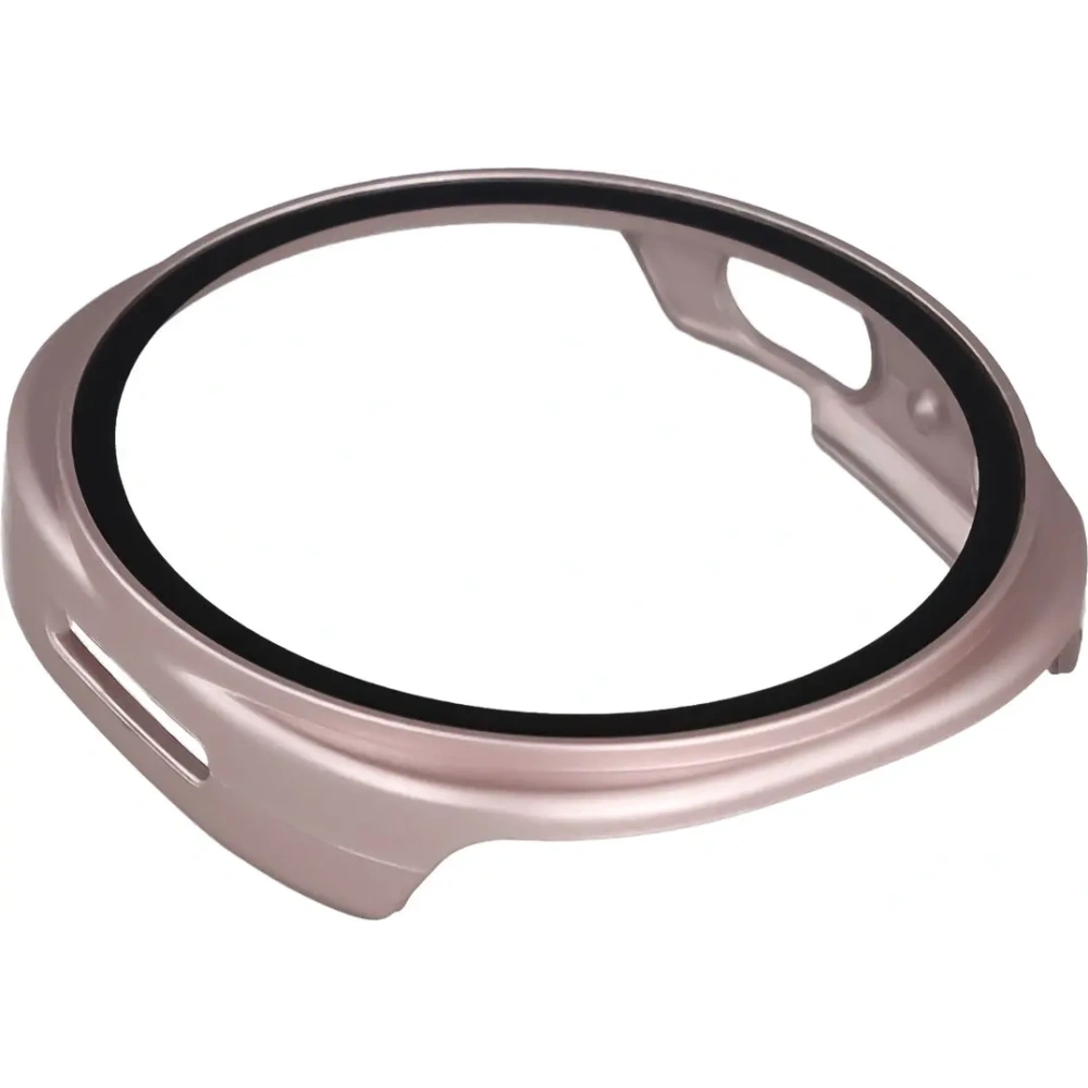 Etui ze szkłem do zegarka Bizon Case+Glass Watch do Samsung Galaxy Watch 8 44mm satynowe różowe