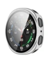 Etui ze szkłem do zegarka Bizon Case+Glass Watch do Samsung Galaxy Watch 8 44mm srebrne