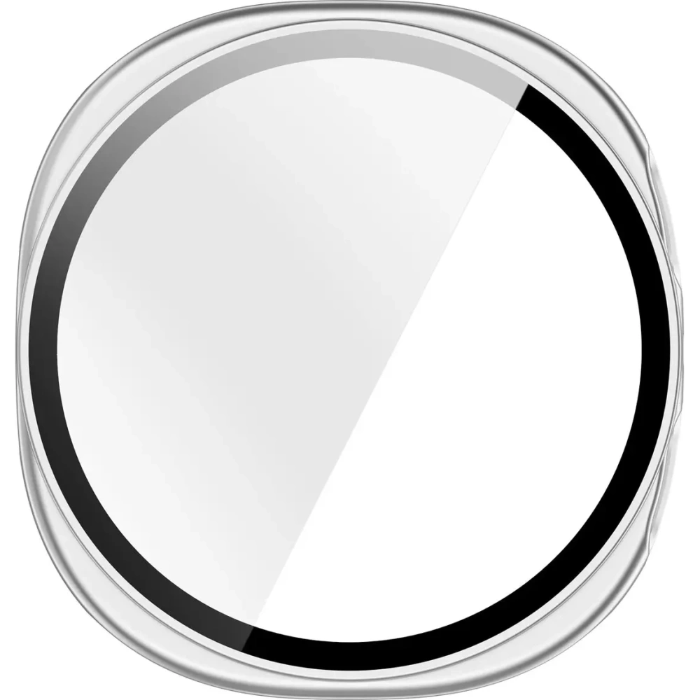 Etui ze szkłem do zegarka Bizon Case+Glass Watch do Samsung Galaxy Watch 8 44mm srebrne