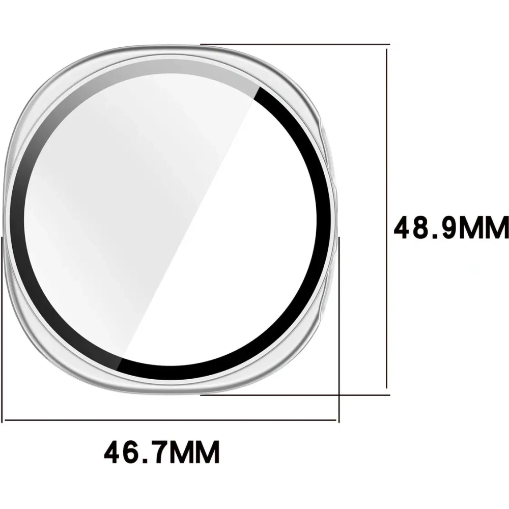 Etui ze szkłem do zegarka Bizon Case+Glass Watch do Samsung Galaxy Watch 8 44mm szampańskie